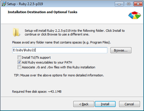 Figure 1 : Installer Ruby.